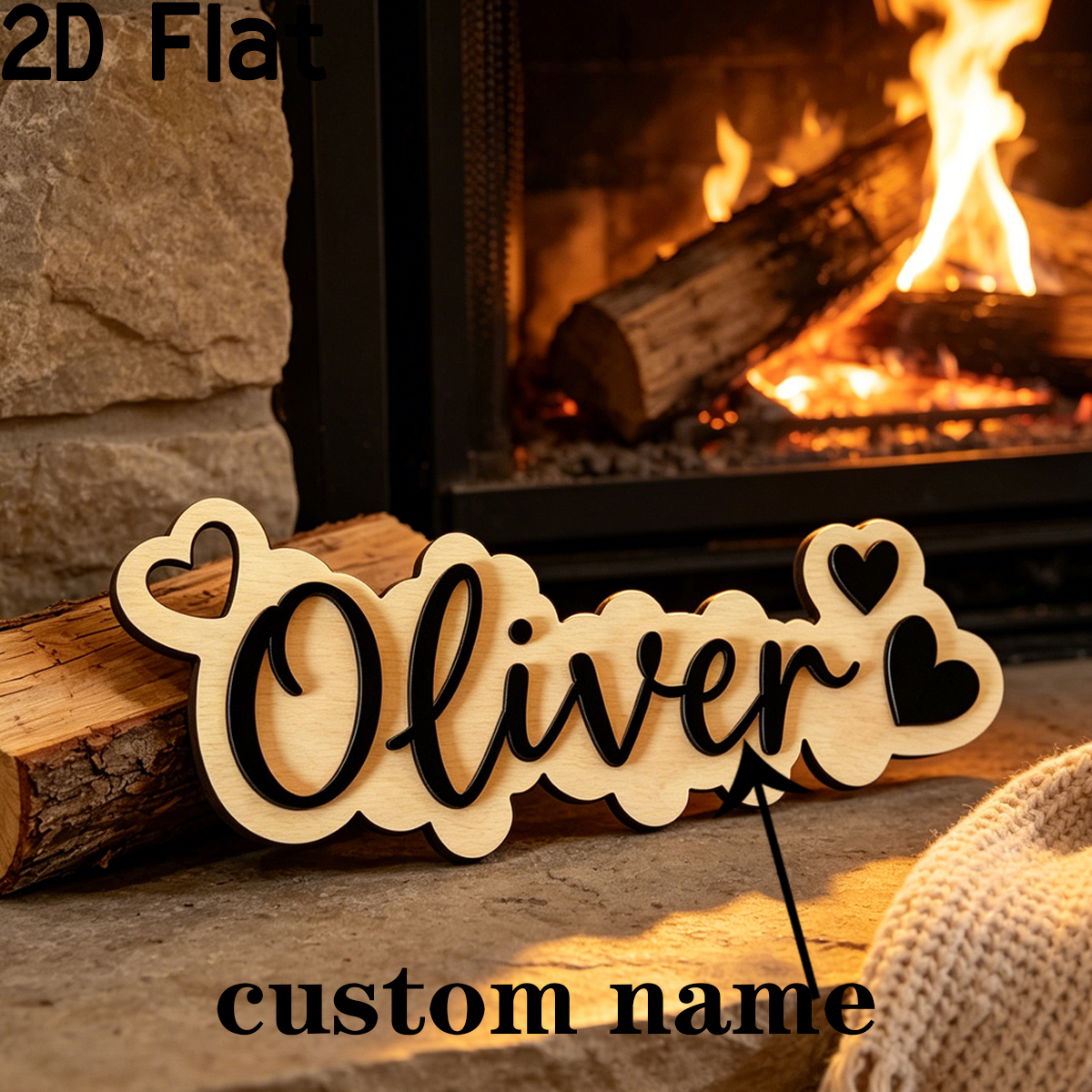 Baby Nursery Name - 1Pc Custom Love Decor Wooden Acrylic