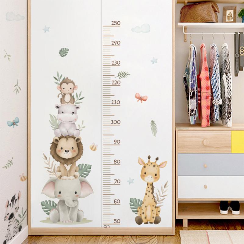 Baby Nursery Jungle Animals - New Children's Growth Chart Sticker Jungle