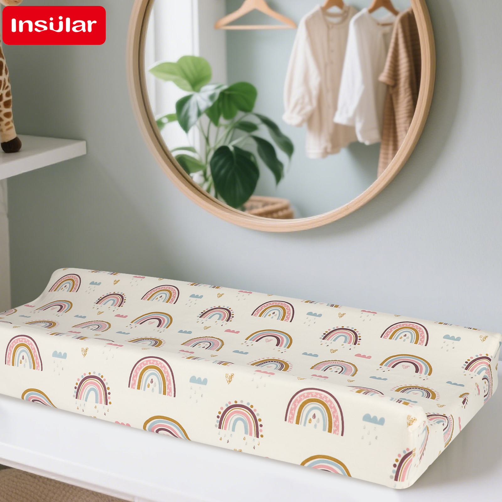 Changing Table Topper - Pure Cotton Cushion Reusable Cartoon Changing