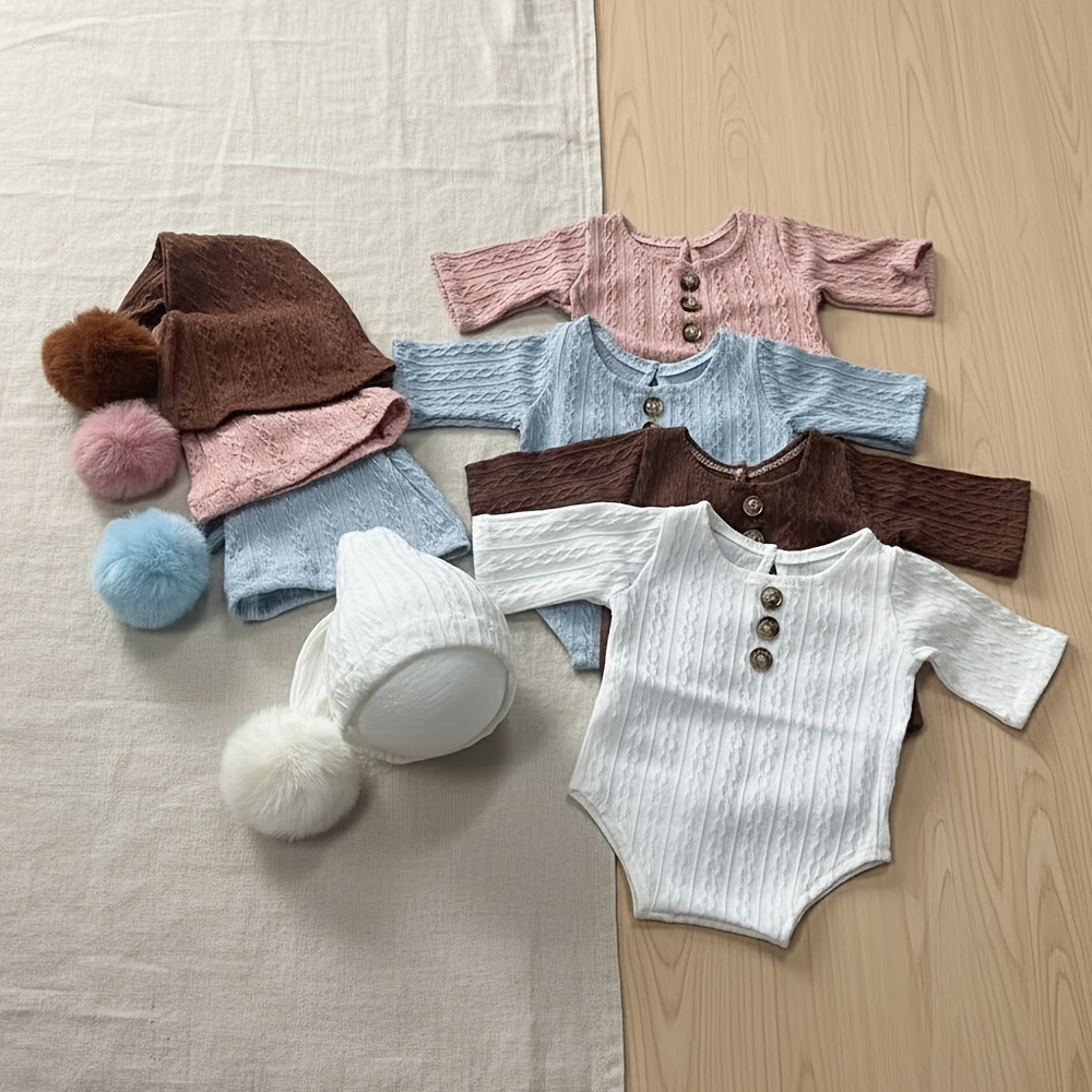 Baby Nursery Set - Newborn Photography Props Romper Long Tail