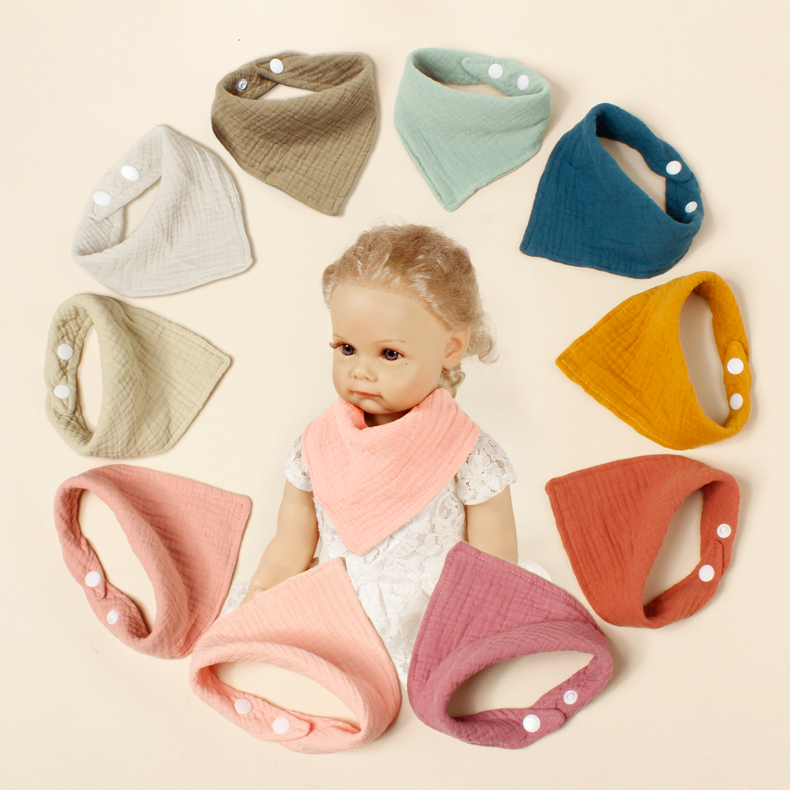Baby Nursery Set - 5pcs Baby Adorable Bandana Bibs Newborn