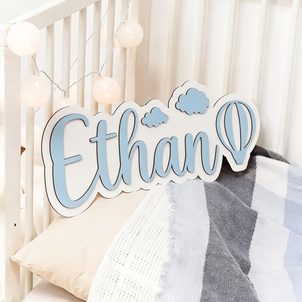 Baby Nursery Decor Girl - Personalized Custom Wooden Name Plaques |