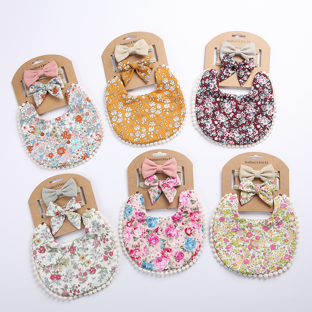 Baby Nursery Set - 3Pcs Baby Headband Tassel Saliva Towel