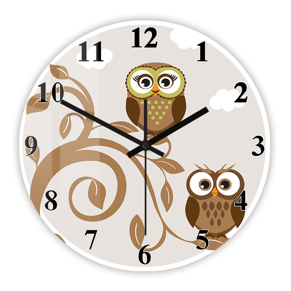 Baby Nursery Frames - Whimsical Cartoon Owls on Tree Branch