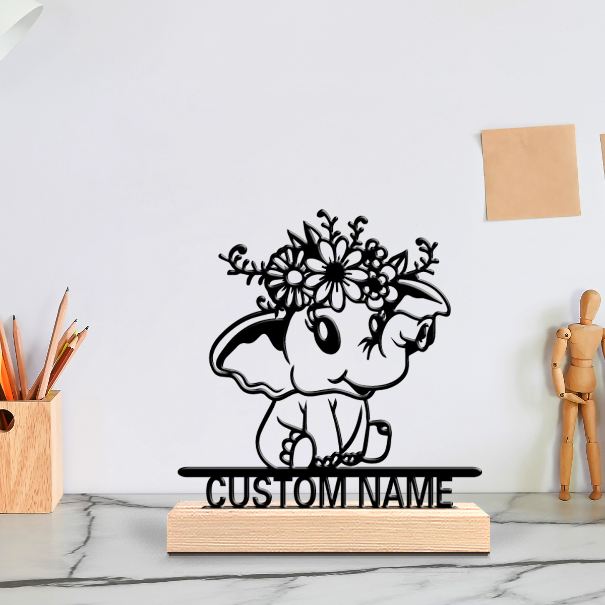 Baby Nursery Elephant Theme - 1pc Romantic Personalized Custom Cartoon Elephant