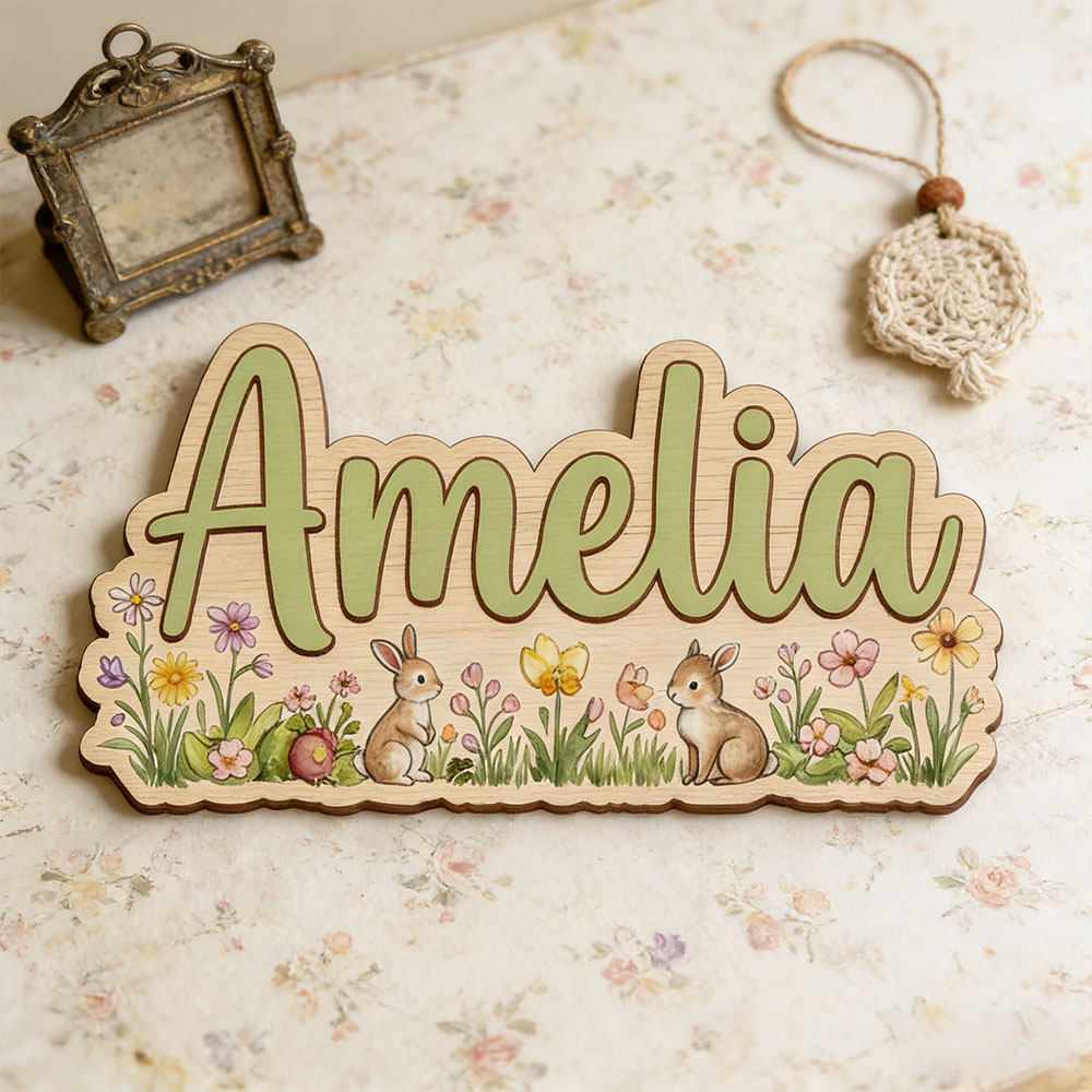 Personalized  'Two Bunnies Wil - огляд і ціна Baby Nursery Themes Girl