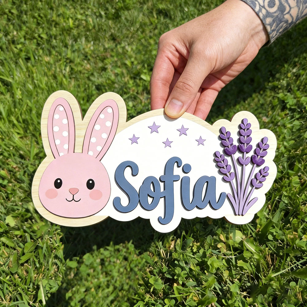 Custom Name Sweet Rabbit Woode - огляд і ціна Baby Nursery Themes Girl