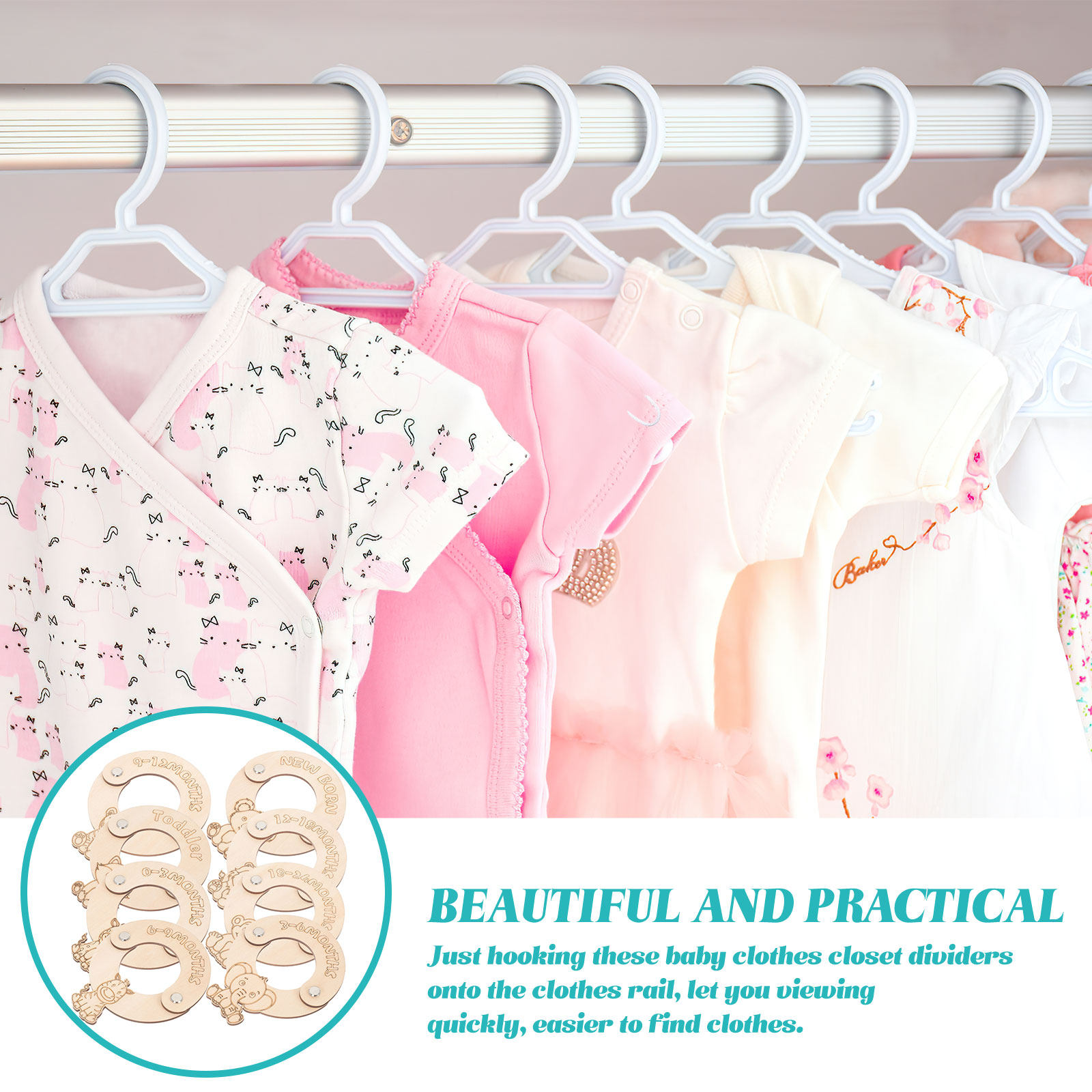 8Pcs Baby Closet Clothing Size - огляд і ціна Baby Nursery Wardrobe