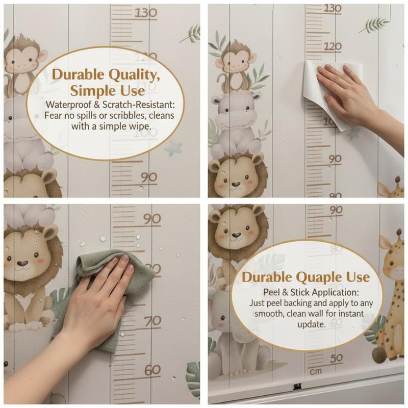 Children's Growth Chart Sticke - огляд і ціна Baby Nursery Jungle Animals
