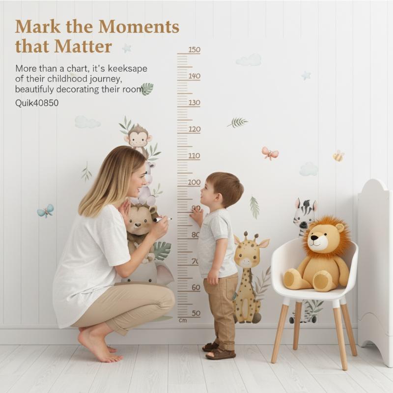 Children's Growth Chart Sticke - огляд і ціна Baby Nursery Jungle Animals