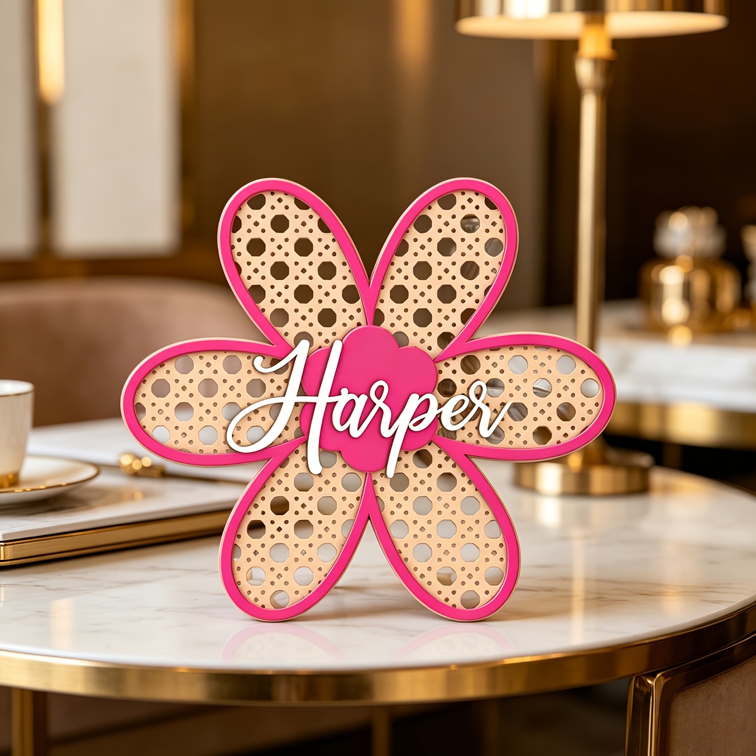 Personalized Boho Rattan Flowe - огляд і ціна Baby Nursery Name