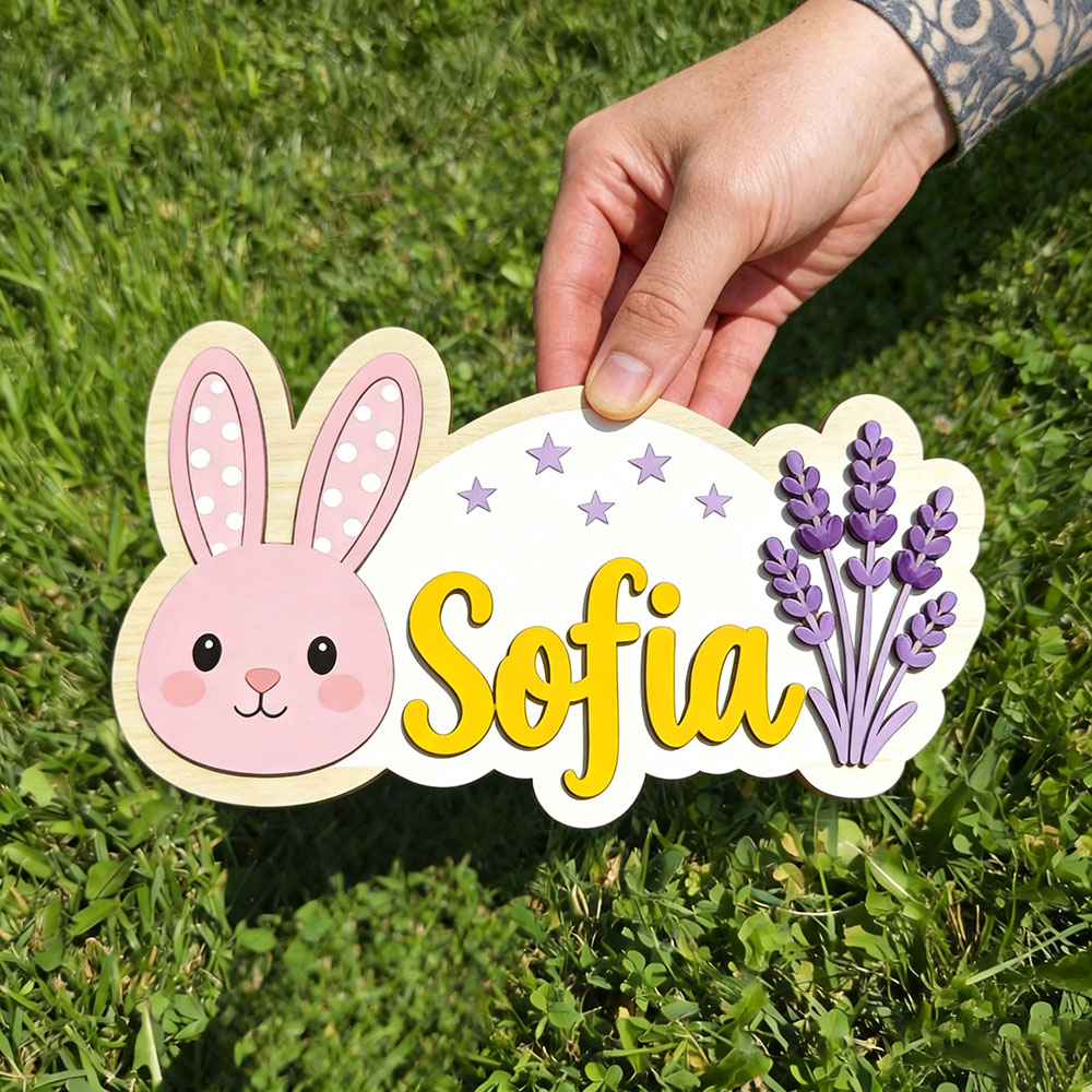 Personalized Pink Bunny Lavend - огляд і ціна Baby Nursery Themes Girl