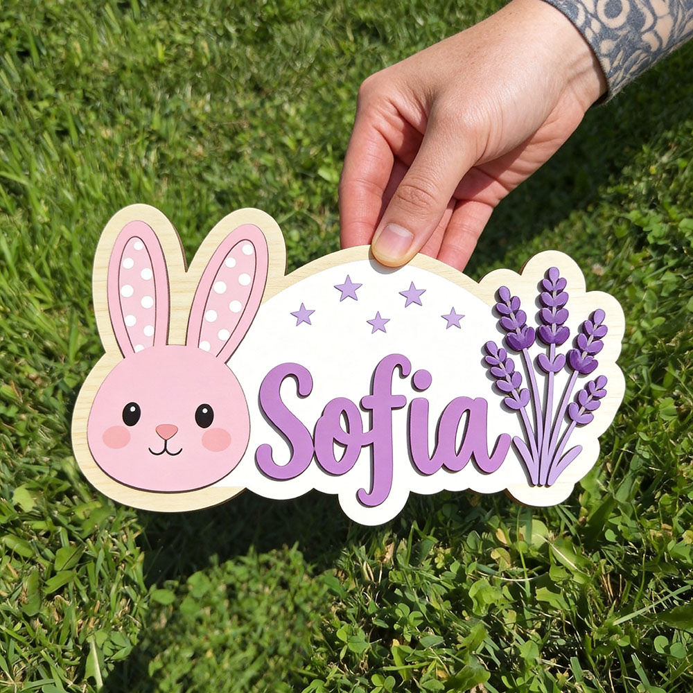 Personalized Pink Bunny Lavend - огляд і ціна Baby Nursery Themes Girl