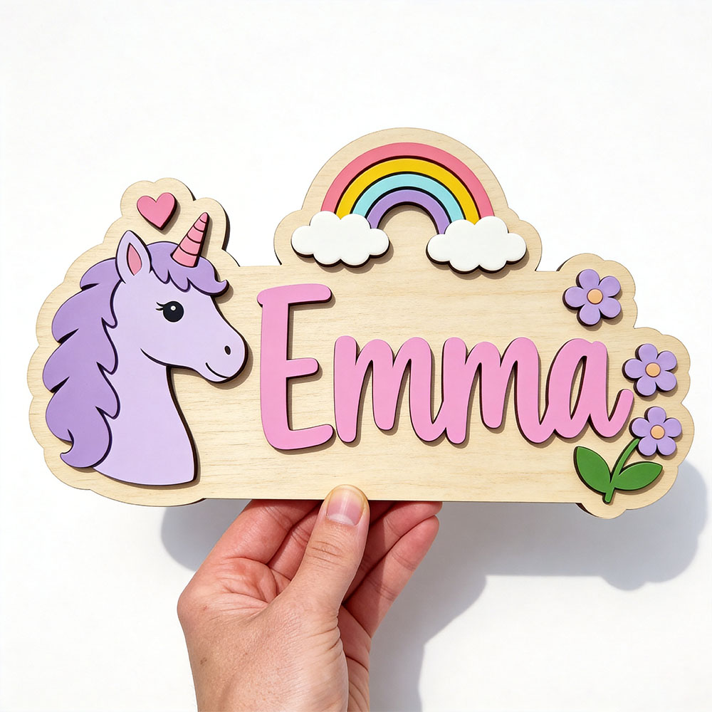Custom Name Unicorn Wooden Sig - огляд і ціна Baby Nursery Themes Girl