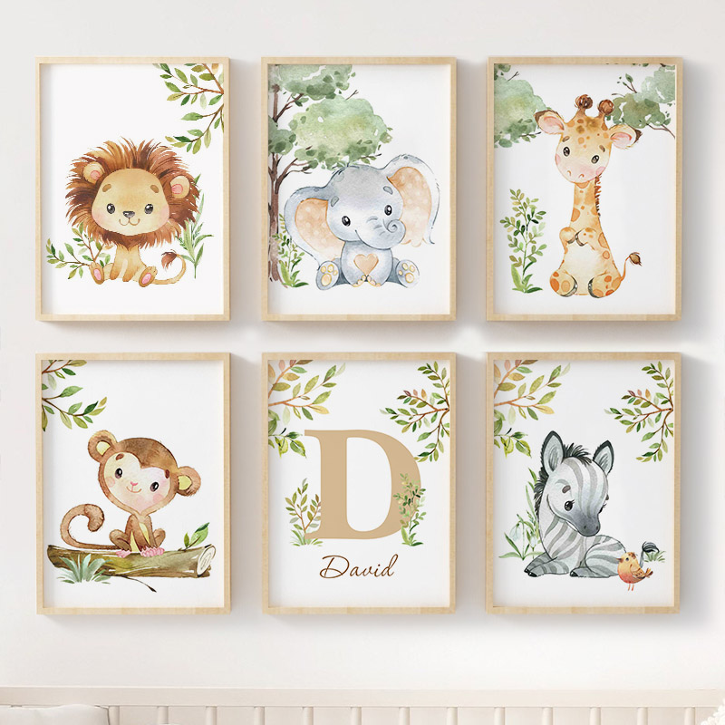 Lion Elephant Giraffe Monkey Z - огляд і ціна Baby Nursery Jungle Animals