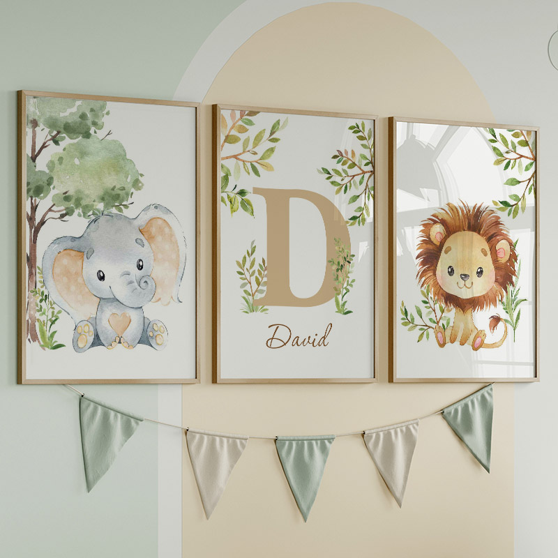 Lion Elephant Giraffe Monkey Z - огляд і ціна Baby Nursery Jungle Animals