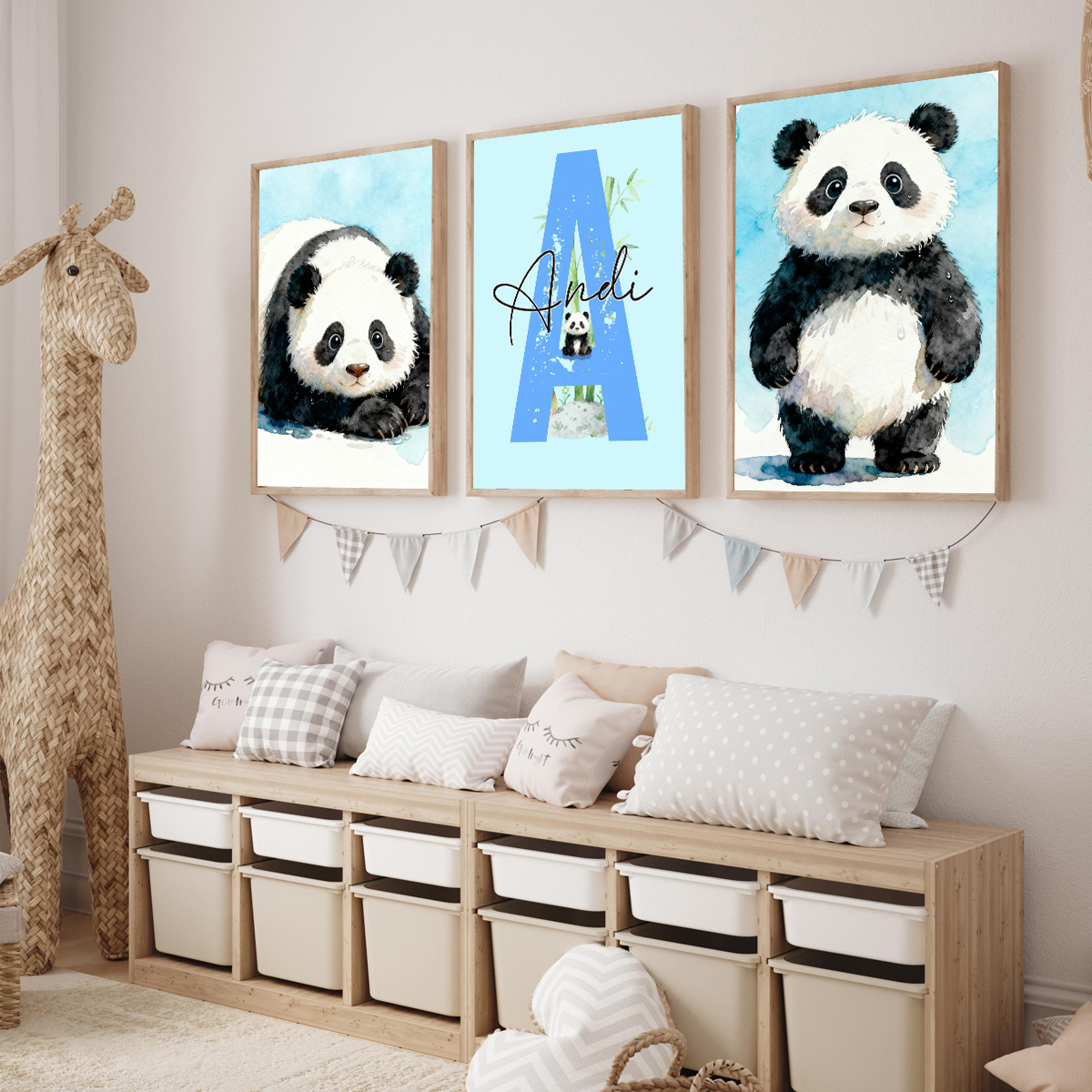 3pcs Personalized Panda Nurser - огляд і ціна Baby Nursery Decor Girl