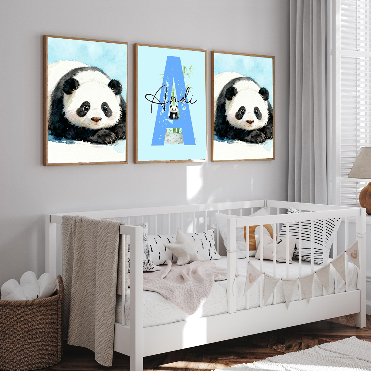 3pcs Personalized Panda Nurser - огляд і ціна Baby Nursery Decor Girl