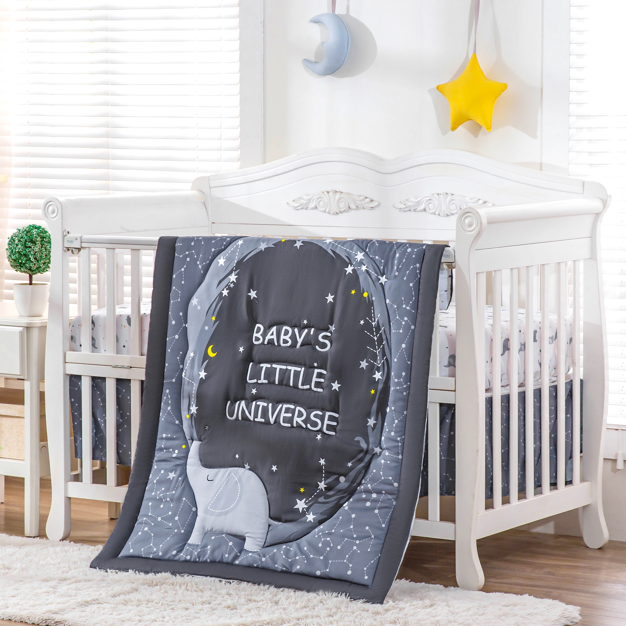 3Pcs Cosmic theme newborn Crib - огляд і ціна Baby Nursery Themes Girl