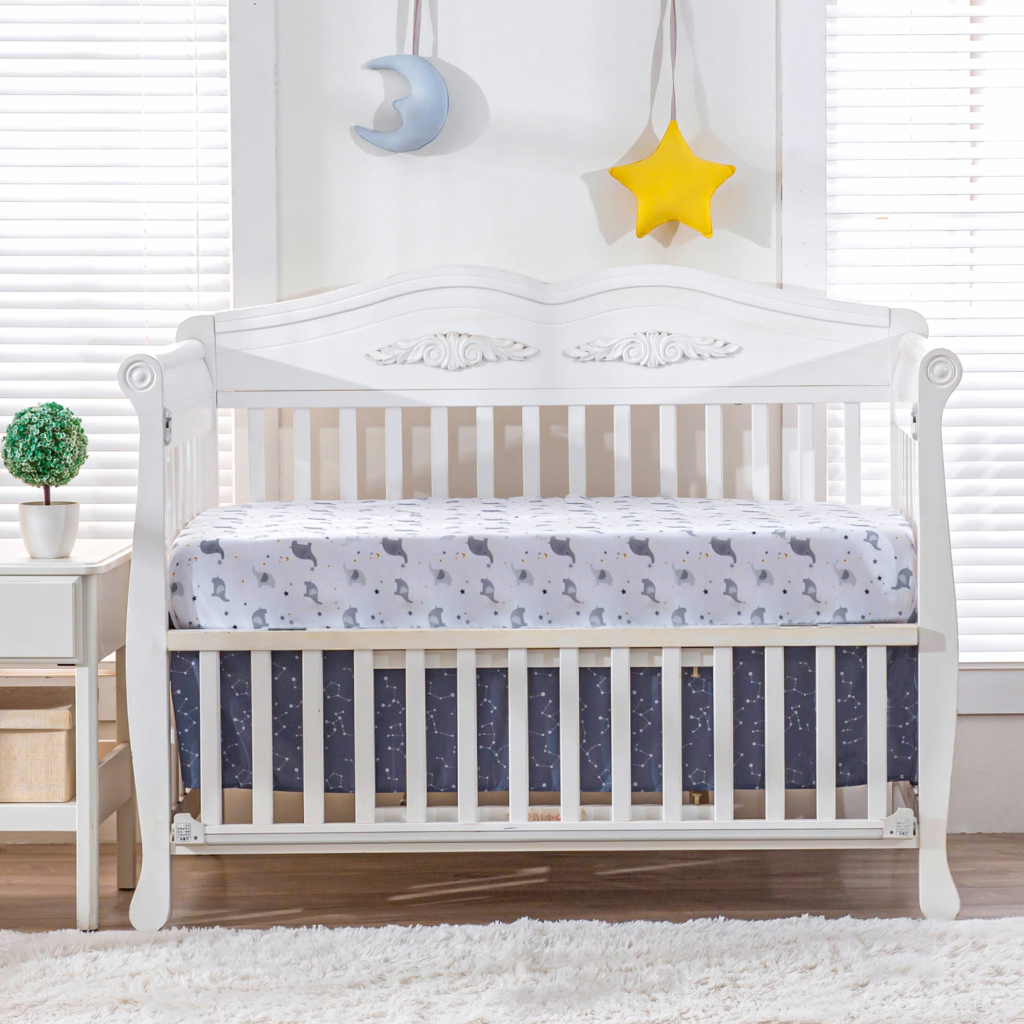 3Pcs Cosmic theme newborn Crib - огляд і ціна Baby Nursery Themes Girl