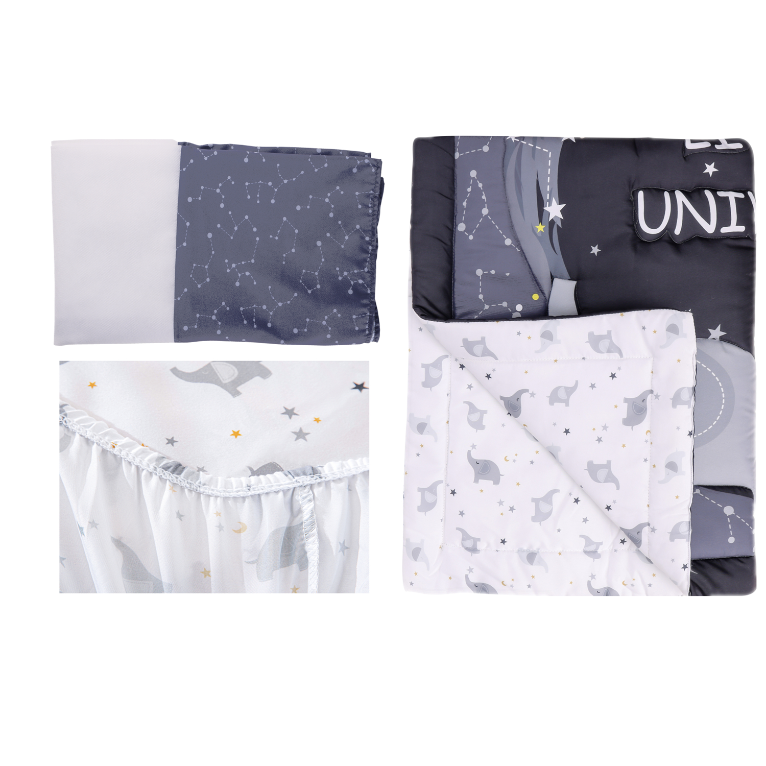 3Pcs Cosmic theme newborn Crib - огляд і ціна Baby Nursery Themes Girl
