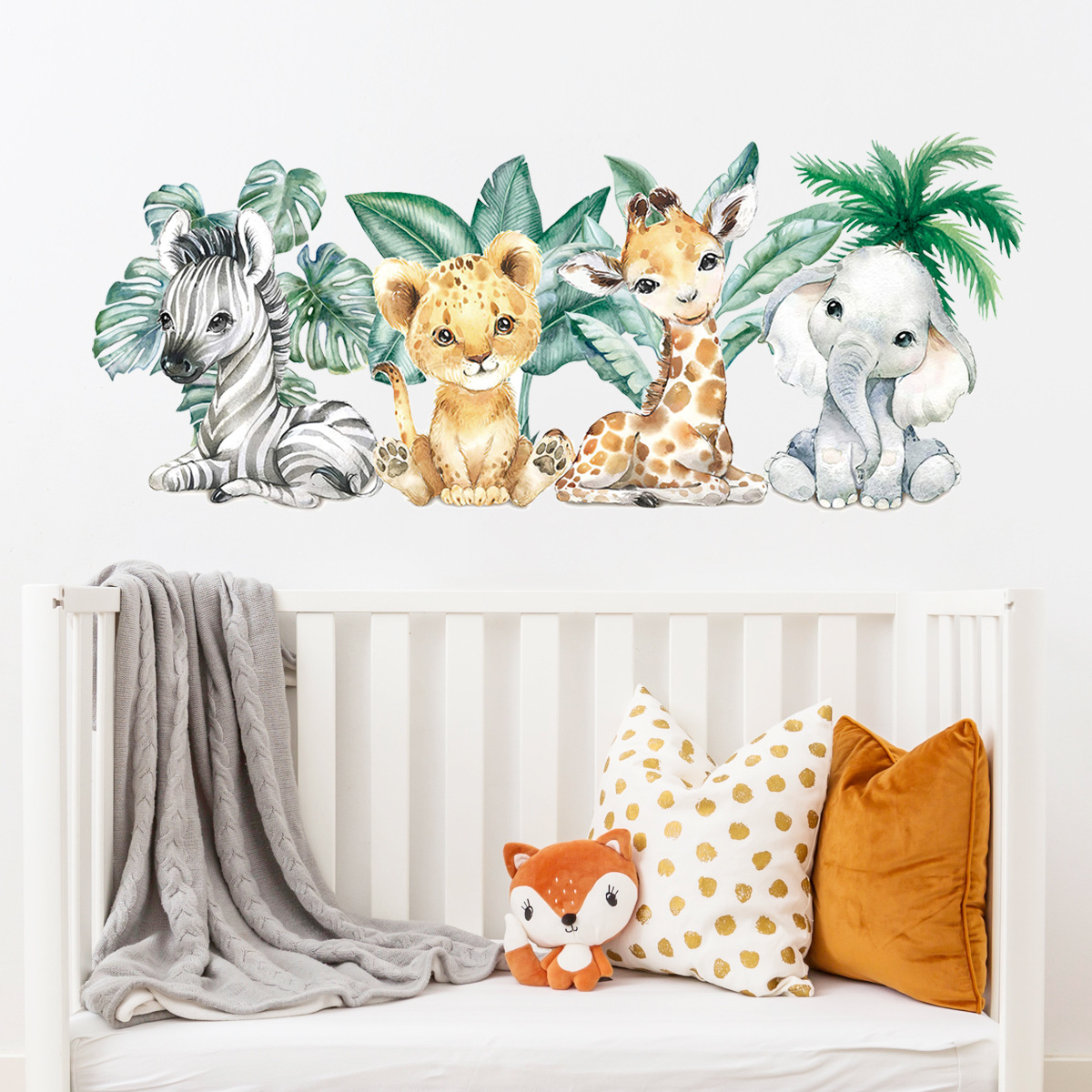 Cartoon Cute Jungle Animals Wa - огляд і ціна Baby Nursery Jungle Animals