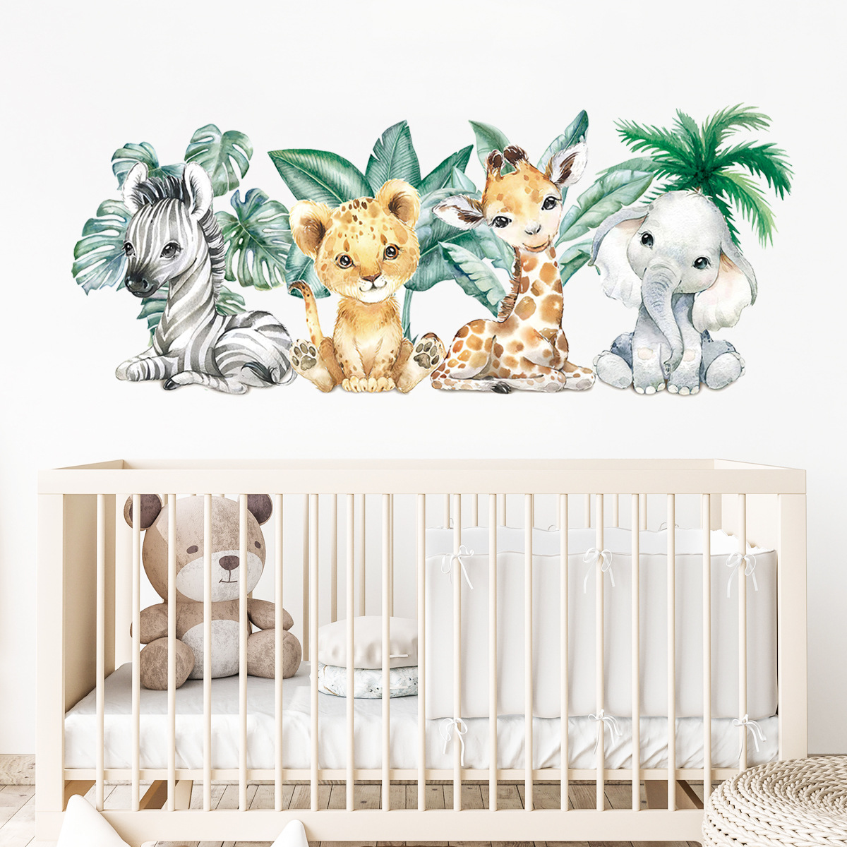 Cartoon Cute Jungle Animals Wa - огляд і ціна Baby Nursery Jungle Animals