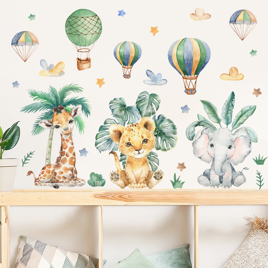 Cartoon Jungle Animals Leaves  - огляд і ціна Baby Nursery Jungle Animals