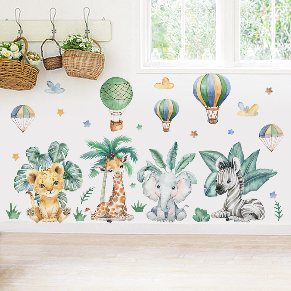 Cartoon Jungle Animals Leaves  - огляд і ціна Baby Nursery Jungle Animals