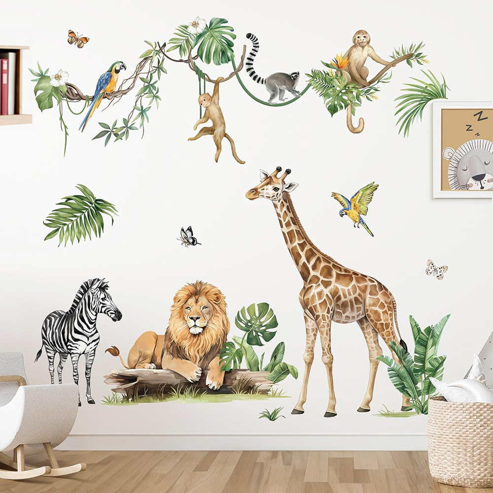 Large Jungle Animal Tropical L - огляд і ціна Baby Nursery Jungle Animals