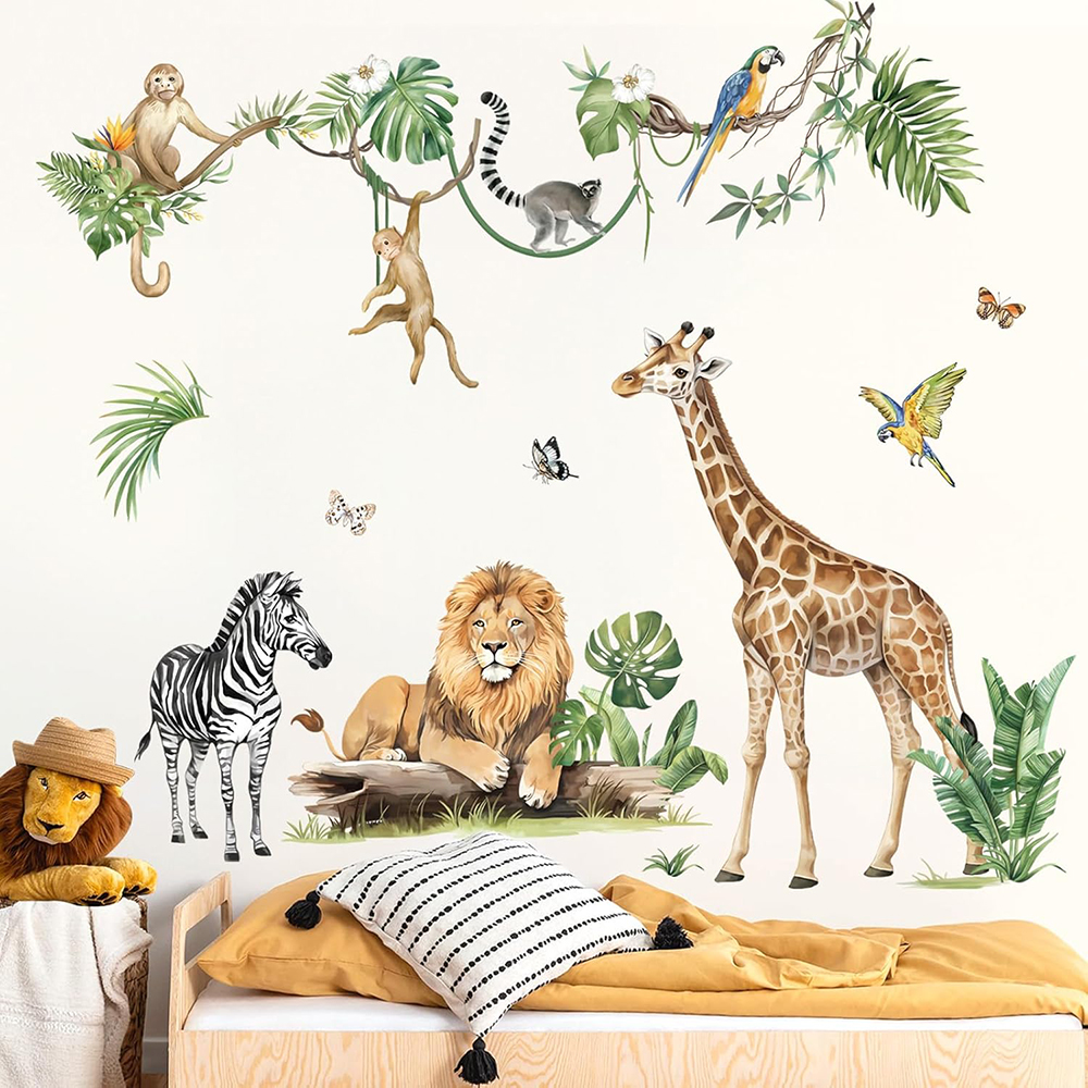Large Jungle Animal Tropical L - огляд і ціна Baby Nursery Jungle Animals