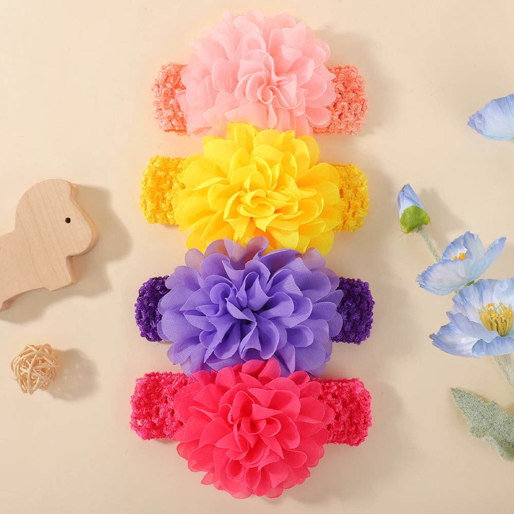 4Pcs/set Chiffon Flower Baby H - огляд і ціна Baby Nursery Set