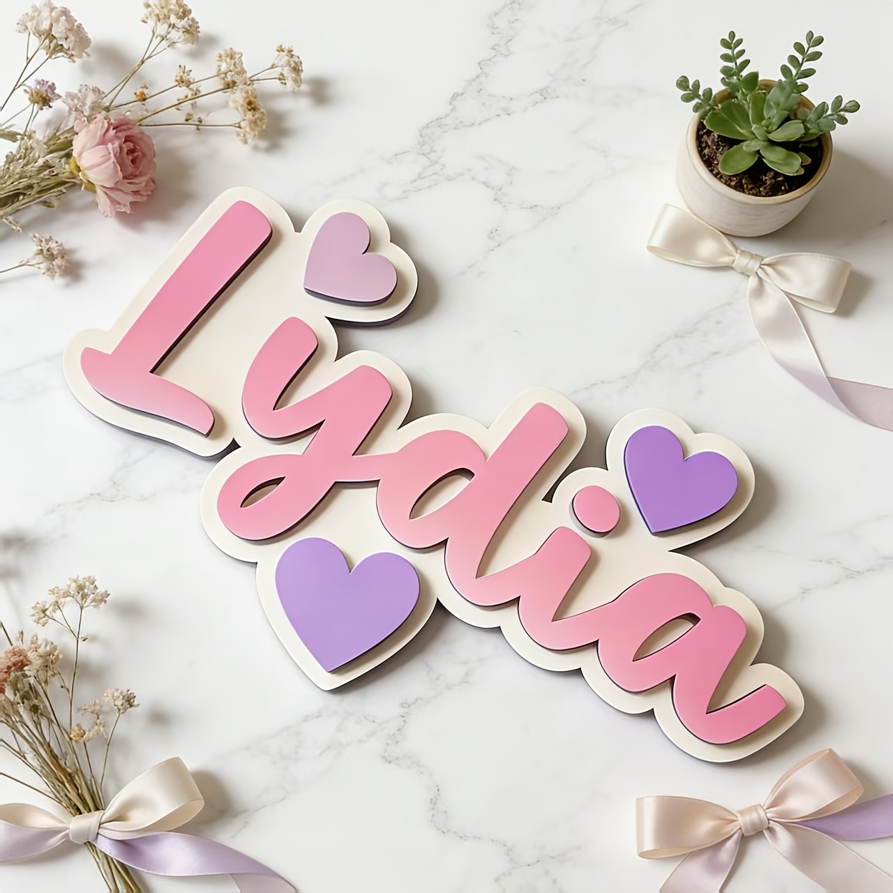 Personalized Gradient Heart Na - огляд і ціна Baby Nursery Name