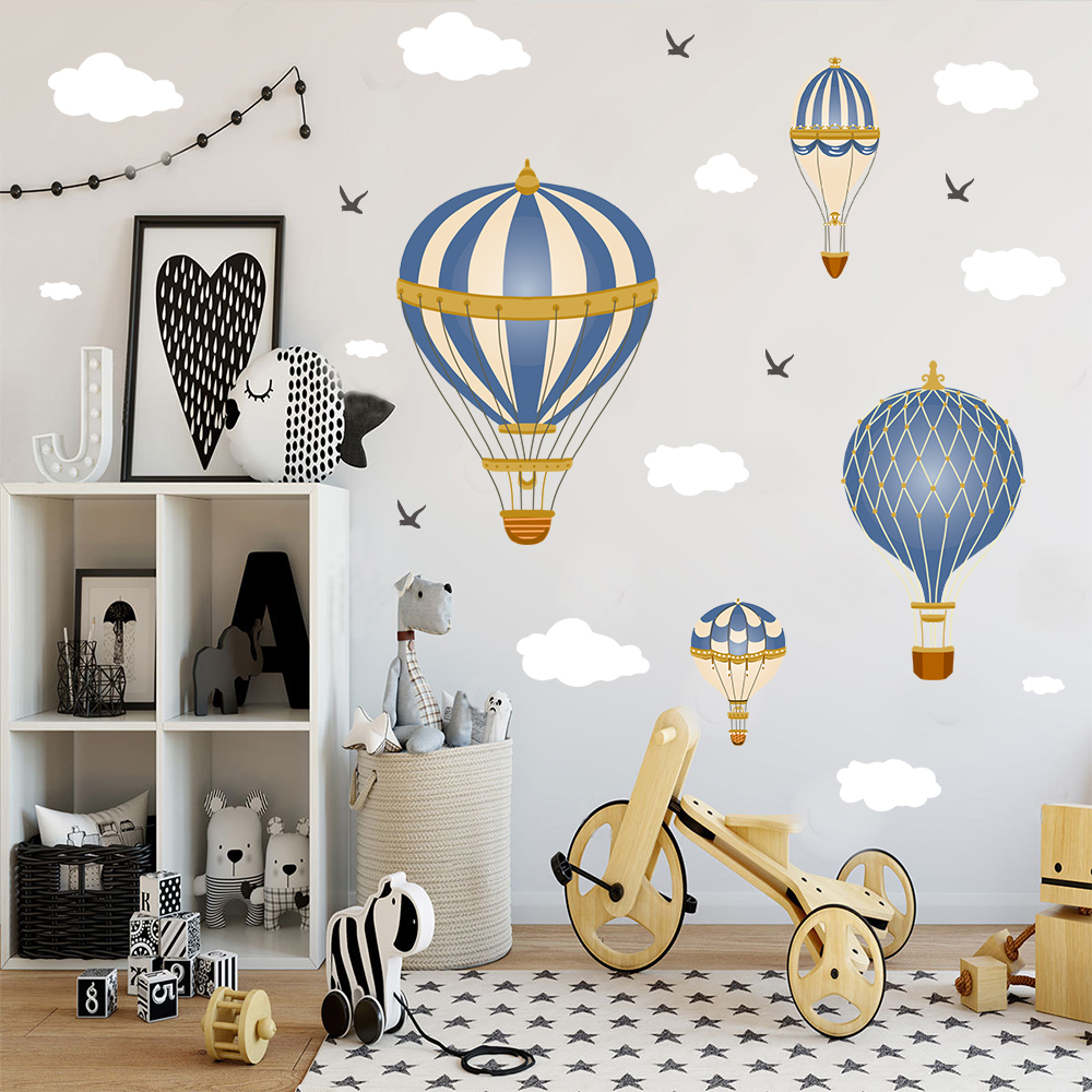 Cartoon Hot Air Balloon Clouds - огляд і ціна Baby Nursery Murals