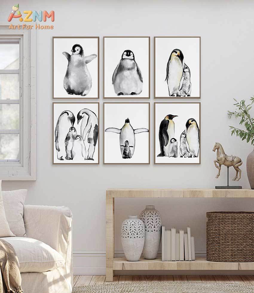 Cute Penguin Family Poster Bab - огляд і ціна Baby Nursery Murals
