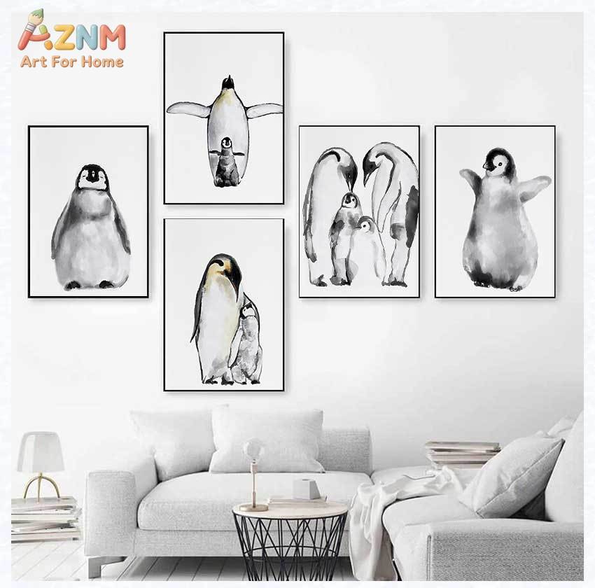 Cute Penguin Family Poster Bab - огляд і ціна Baby Nursery Murals