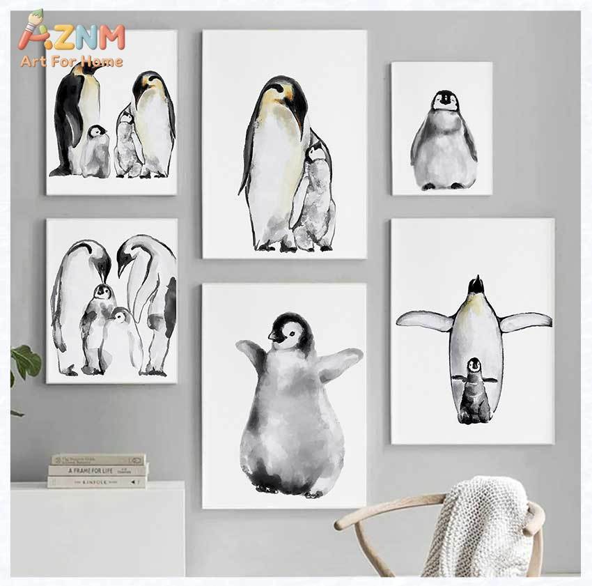 Cute Penguin Family Poster Bab - огляд і ціна Baby Nursery Murals