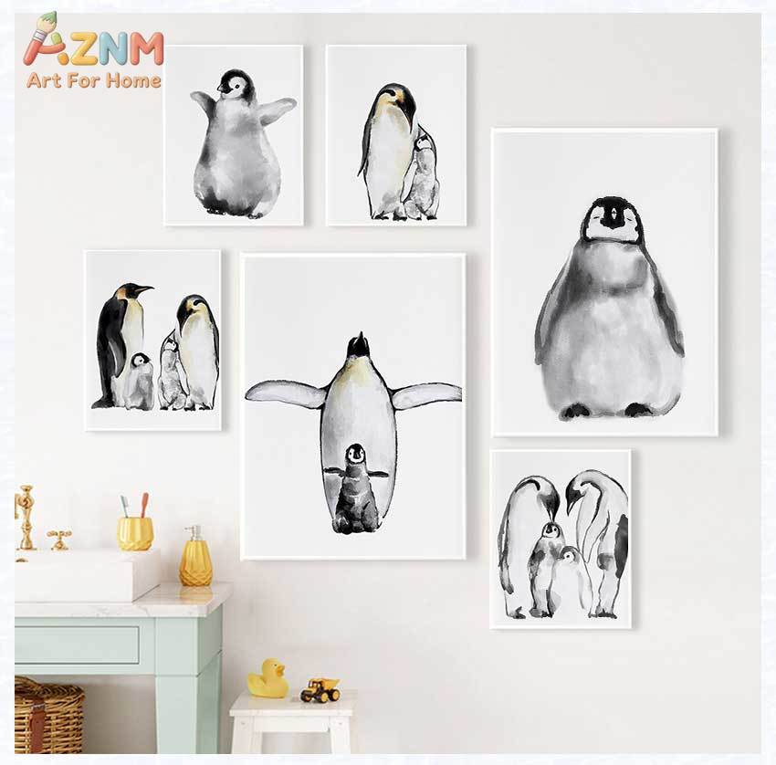 Cute Penguin Family Poster Bab - огляд і ціна Baby Nursery Murals