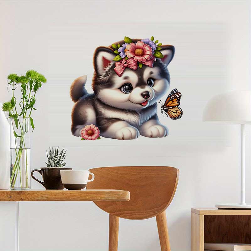 Flower and Dog Wall Sticker Ba - огляд і ціна Baby Nursery Murals