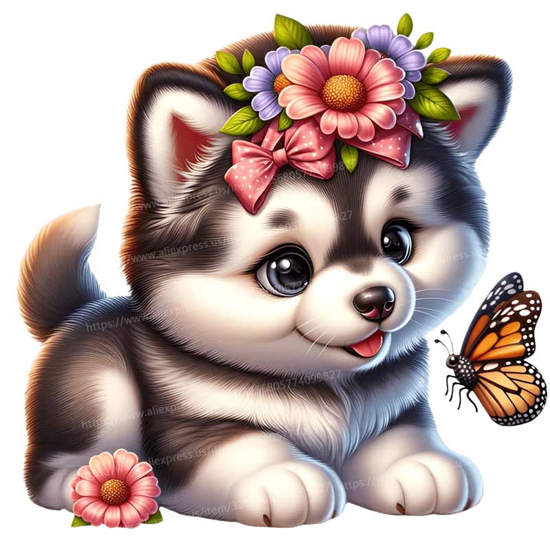 Flower and Dog Wall Sticker Ba - огляд і ціна Baby Nursery Murals