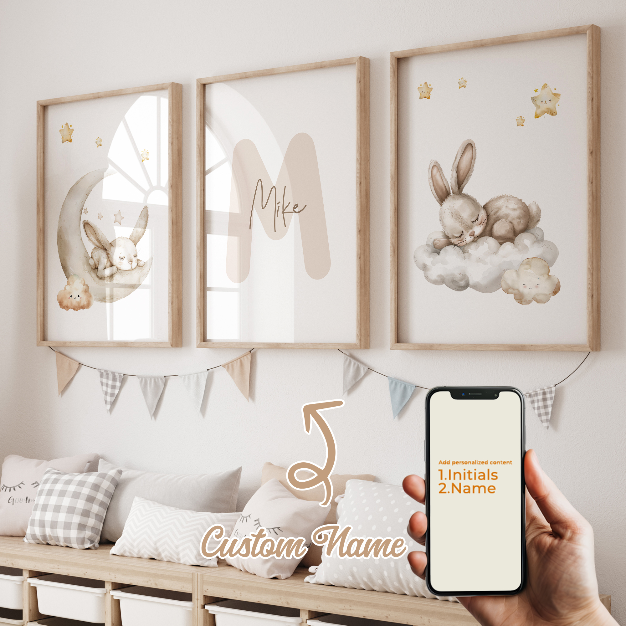 3pcs Personalized Custom Name  - огляд і ціна Baby Nursery Decor Girl