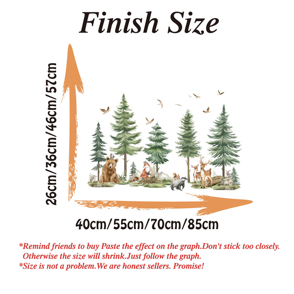Large Mountain PineTree Wall S - огляд і ціна Baby Nursery Jungle Animals
