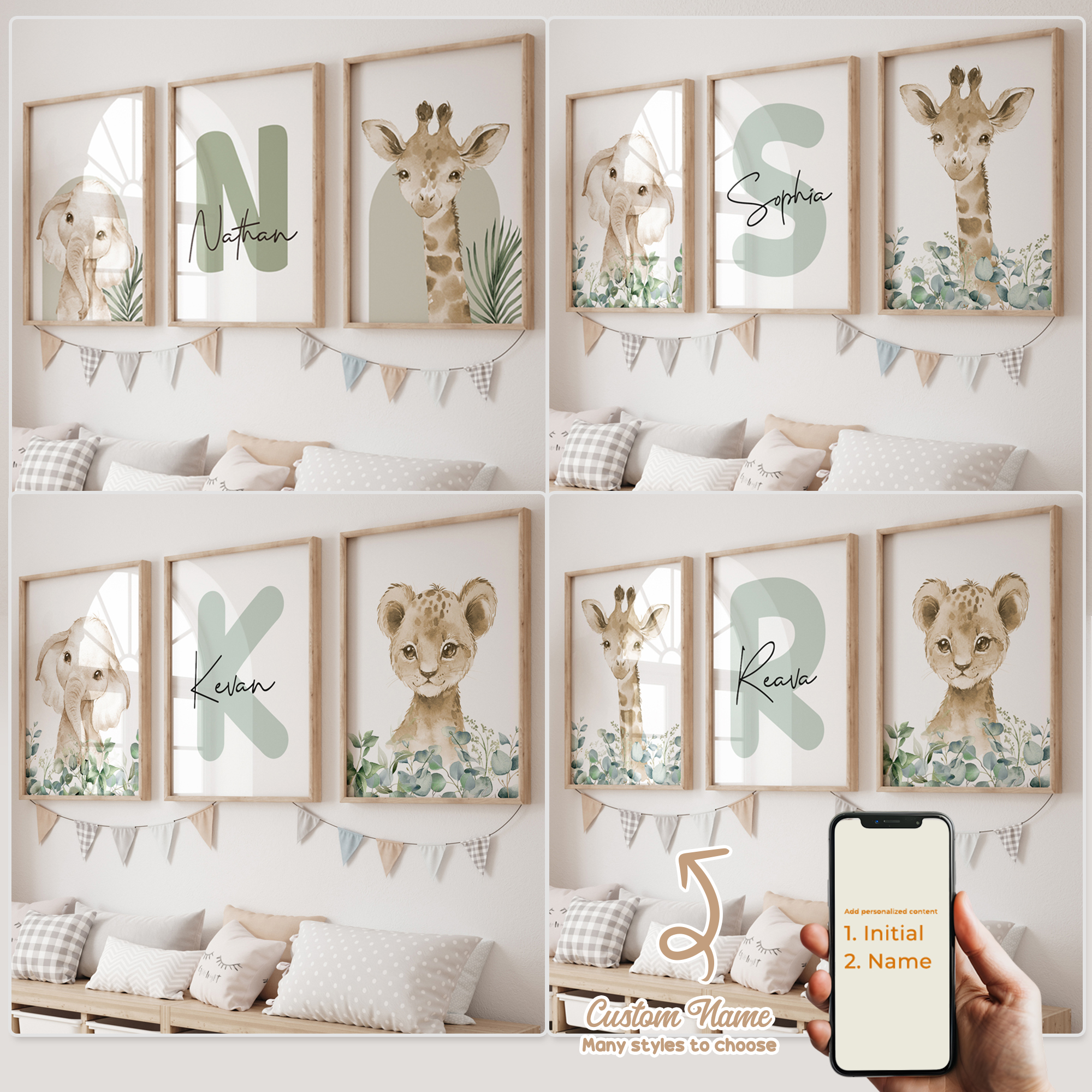 3pcs Personalized Custom Name  - огляд і ціна Baby Nursery Decor Girl