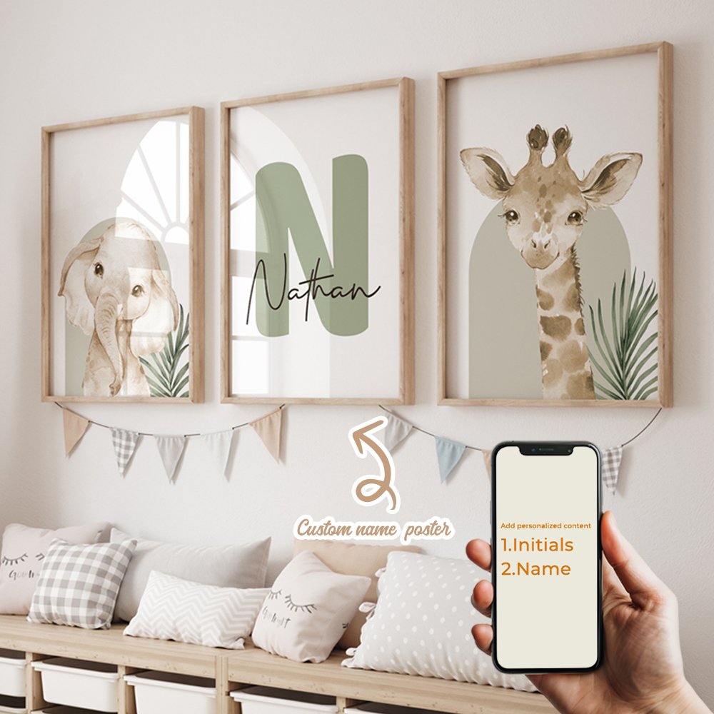 3pcs Personalized Custom Name  - огляд і ціна Baby Nursery Decor Girl