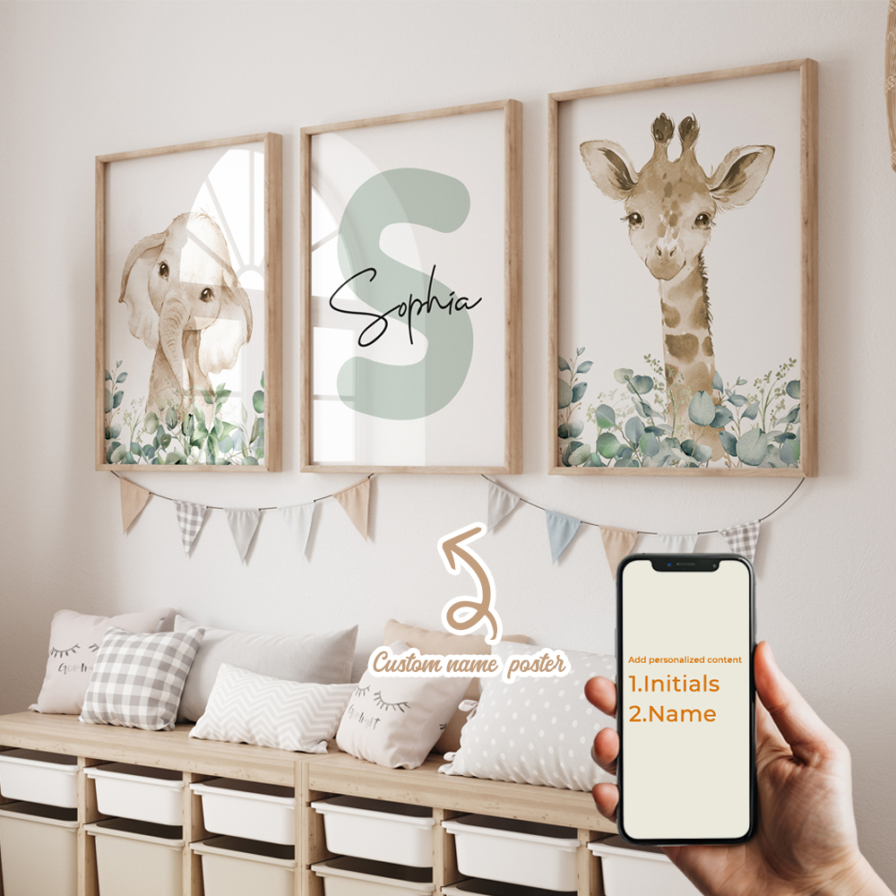 3pcs Personalized Custom Name  - огляд і ціна Baby Nursery Decor Girl