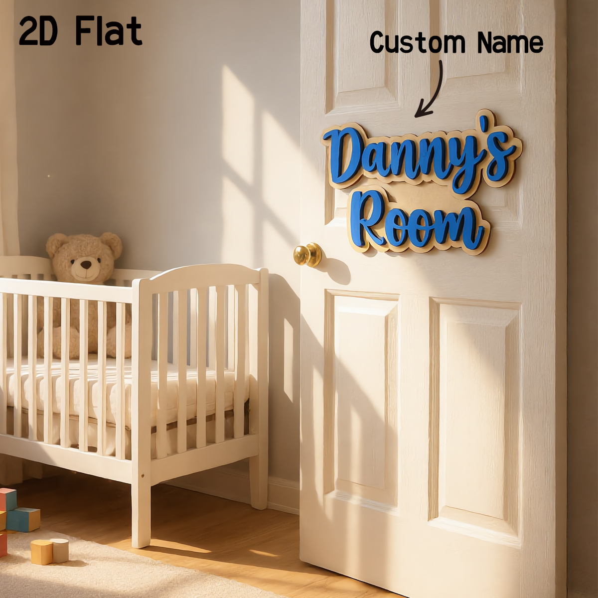 1Pc Cutom Blue Wooden Acrylic  - огляд і ціна Baby Nursery Name