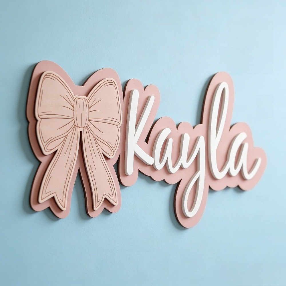 Customizable Bow-Shaped Wooden - огляд і ціна Baby Nursery Name