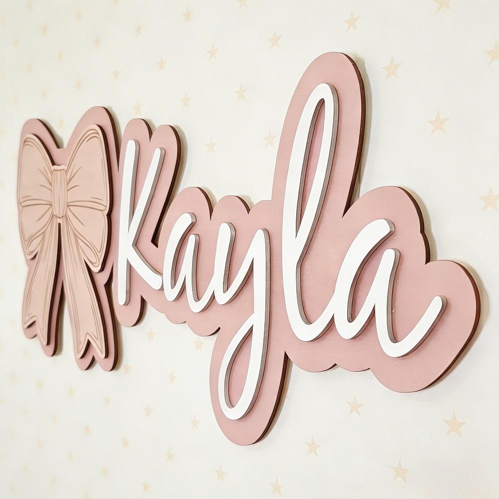 Customizable Bow-Shaped Wooden - огляд і ціна Baby Nursery Name