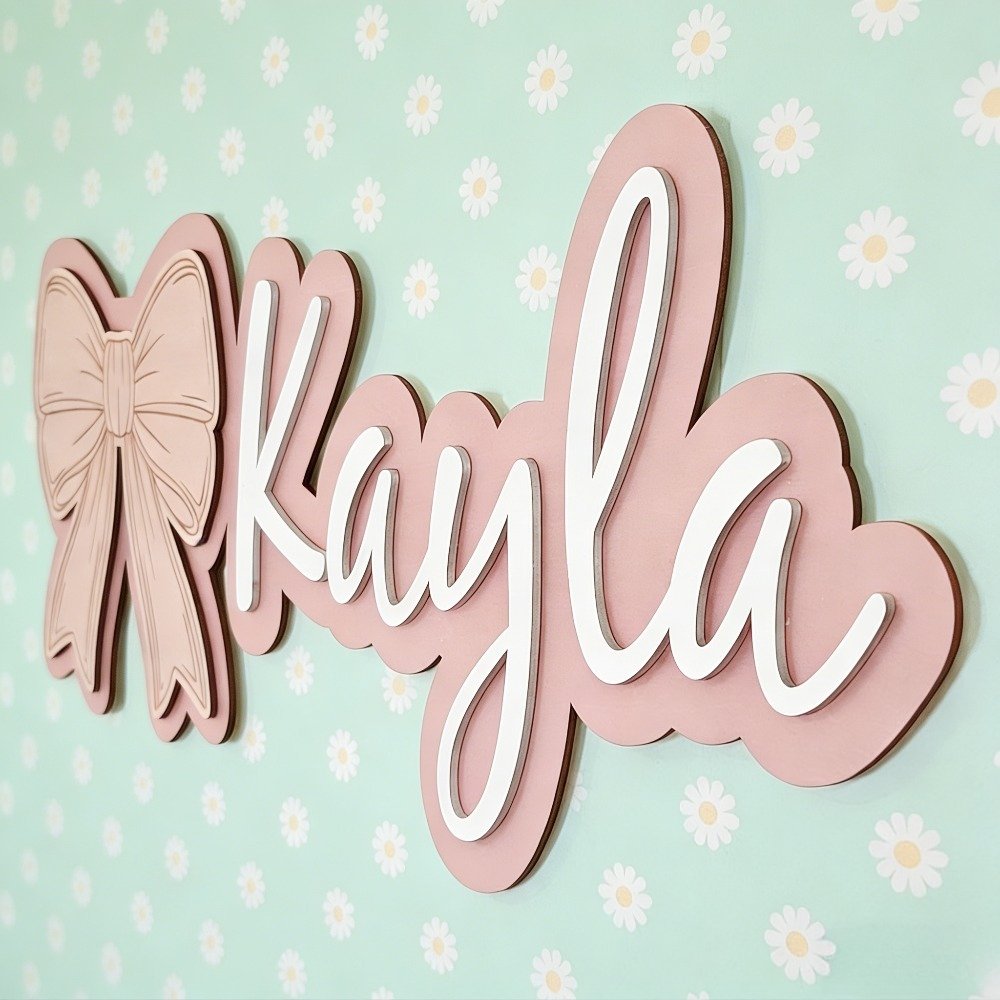 Customizable Bow-Shaped Wooden - огляд і ціна Baby Nursery Name