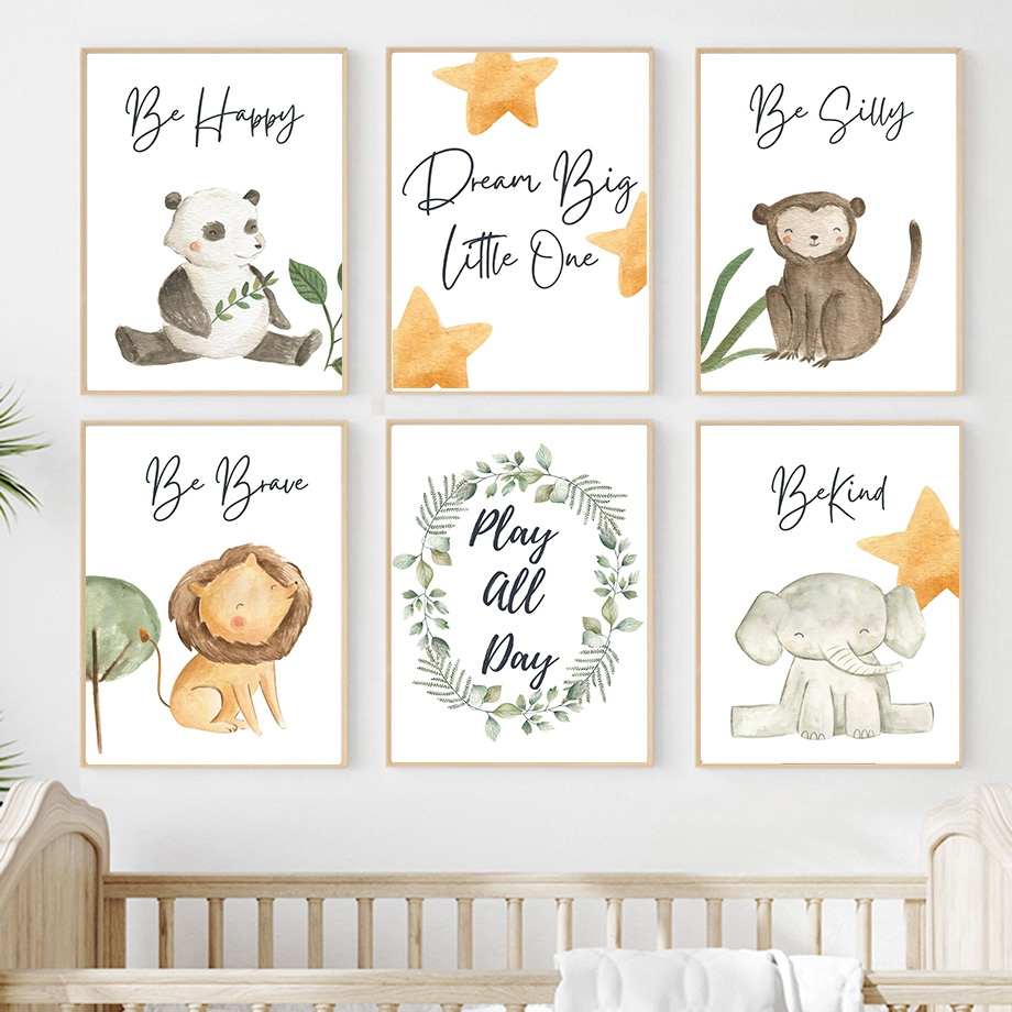 Neutral Jungle Nursery Wall Ar - огляд і ціна Baby Nursery Jungle Animals